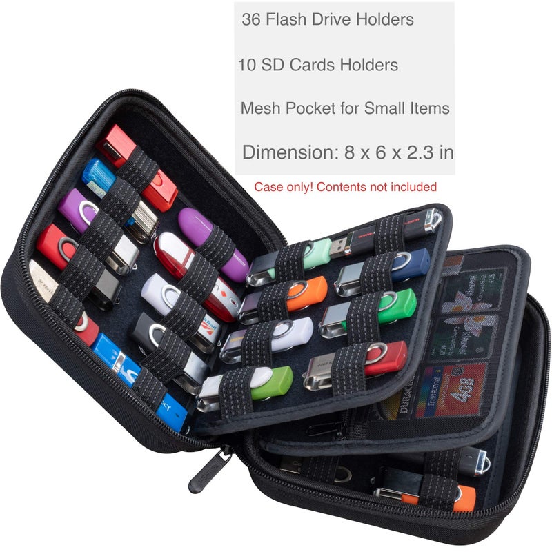 ButterFox Large Capacity 36 USB Thumb Flash Pen Drive Storage Holder/Memory Card SD Card Holder Case/Universial Electronic Accessories Organizer - Medium - Image 2